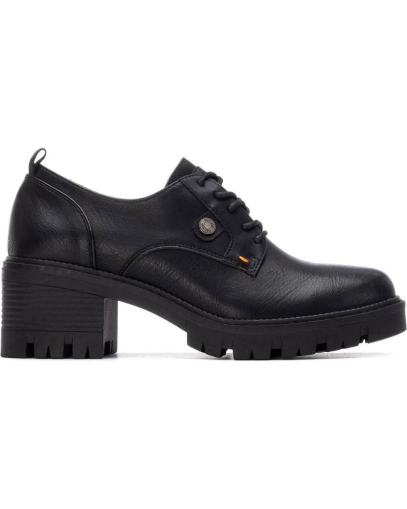 REFRESH LACE-UP SHOES 172912 BLACK WITH CHUNKY HEEL NEGRO