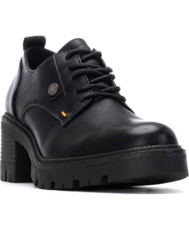 REFRESH LACE-UP SHOES 172912 BLACK WITH CHUNKY HEEL NEGRO