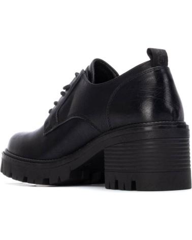 REFRESH LACE-UP SHOES 172912 BLACK WITH CHUNKY HEEL NEGRO