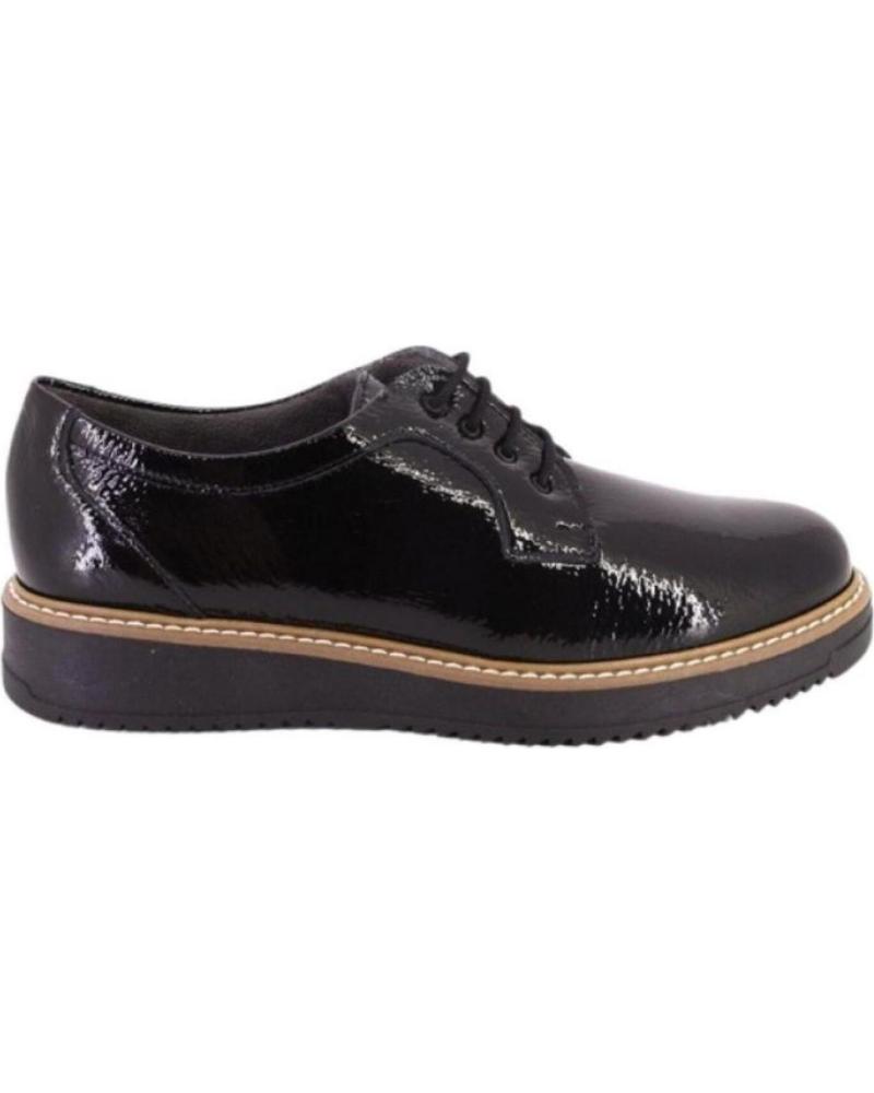 PITILLOS OXFORD-SCHUHE 10761 SCHWARZ MIT PLATEAU-LACKLEDER NEGRO