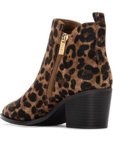 XTI 144648 STIEFELETTE MIT ANIMAL-PRINT CAMEL UND REISSVERSCHLUSS CAMEL