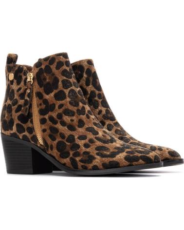 XTI 144648 STIEFELETTE MIT ANIMAL-PRINT CAMEL UND REISSVERSCHLUSS CAMEL