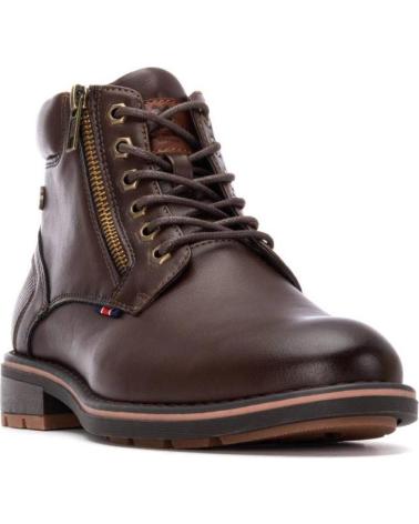 XTI 144668 BROWN ANKLE BOOT WITH LACES AND SIDE ZIPPERS MARRON