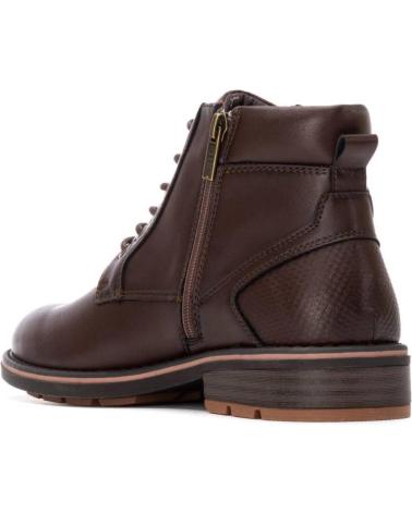 XTI 144668 BROWN ANKLE BOOT WITH LACES AND SIDE ZIPPERS MARRON