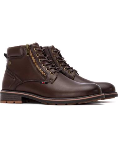 XTI 144668 BROWN ANKLE BOOT WITH LACES AND SIDE ZIPPERS MARRON