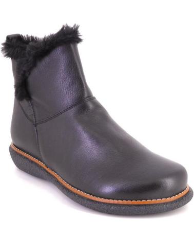 STIVALETTI VALERIAS 2356 IN PELLE NERA CON FODERA IN PELLICCIA NEGRO
