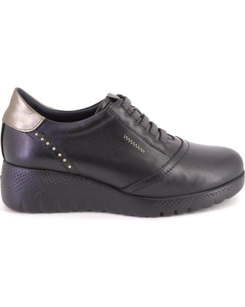 FLUCHOS F2096 - SCHWARZE LEDER-PLATEAUSCHUHE NEGRO