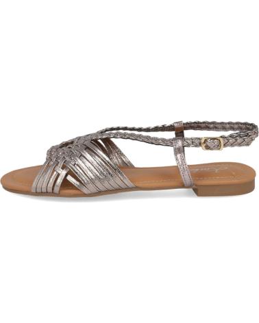 BUBBLE BOBBLE M2494 SANDALIAS PLANAS METALIZADAS DE MUJER PLOMO