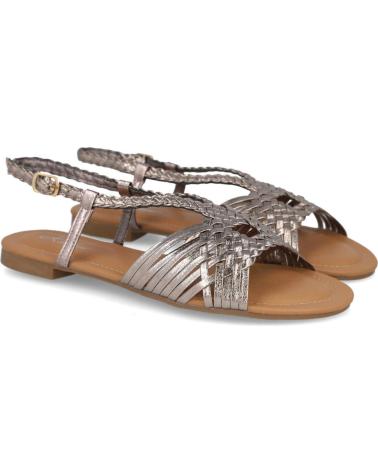 BUBBLE BOBBLE M2494 SANDALIAS PLANAS METALIZADAS DE MUJER PLOMO