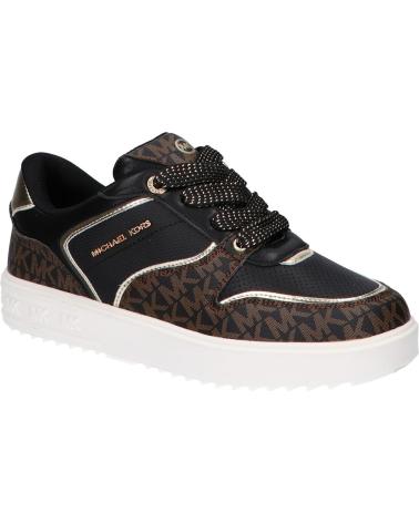 DEPORTIVAS MICHAEL KORS EMMET RUMI MK01414001 NAPPA PU NEGRO/MARRÓN LOGO BLACK NAPPA PU - BROWN - BUTTERNUT LOGO PU
