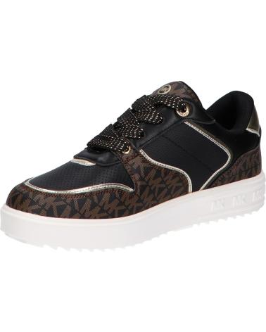DEPORTIVAS MICHAEL KORS EMMET RUMI MK01414001 NAPPA PU NEGRO/MARRÓN LOGO BLACK NAPPA PU - BROWN - BUTTERNUT LOGO PU