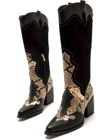 BOTA COWBOY MARIA MARE 63710 MARRÓN CON ESTAMPADO SERPIENTE MARRóN