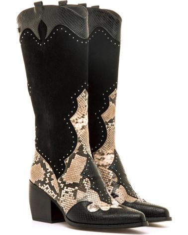 BOTA COWBOY MARIA MARE 63710 MARRÓN CON ESTAMPADO SERPIENTE MARRóN