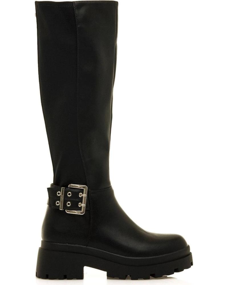 STIVALE ALTO MTNG 54652 NERO CON FIBBIA E SUOLA CARRARMATO NEGRO