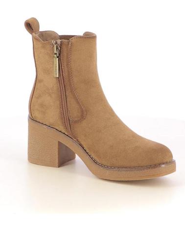 REFRESH 173039 BEIGE: CHELSEA-STIEFELETTEN MIT ABSATZ UND REISSVERSCHLUSS BEIGE