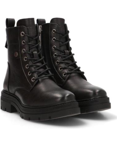 BOTINES MILITARES REFRESH 173017 NEGROS CON CORDONES Y CREMALLERA LATERAL NEGRO