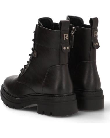 BOTINES MILITARES REFRESH 173017 NEGROS CON CORDONES Y CREMALLERA LATERAL NEGRO