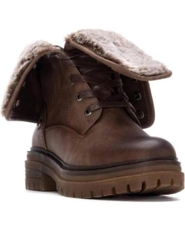 BOTINES PLANOS REFRESH 172920 TAUPE CON FORRO DE PELO MARRóN