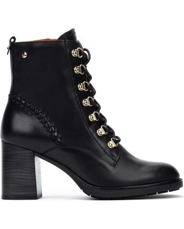 PIKOLINOS PALENCIA W9U-8955 - BOTAS DE PELE PRETAS COM ATACADORES PARA MULHER BLACK