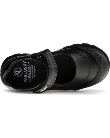 PABLOSKY MERCEDITAS COLEGIALES VELCRO PARA NIÑA 334210 BOX NEGRO NEGRO