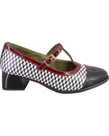 ZAPATOS NIVAL MARIN CON PATRÓN HEXAGONAL NEGRO Y BURDEOS NEGRO Y BURDEOS