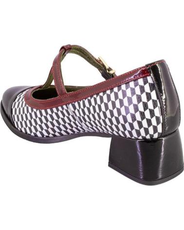 ZAPATOS NIVAL MARIN CON PATRÓN HEXAGONAL NEGRO Y BURDEOS NEGRO Y BURDEOS