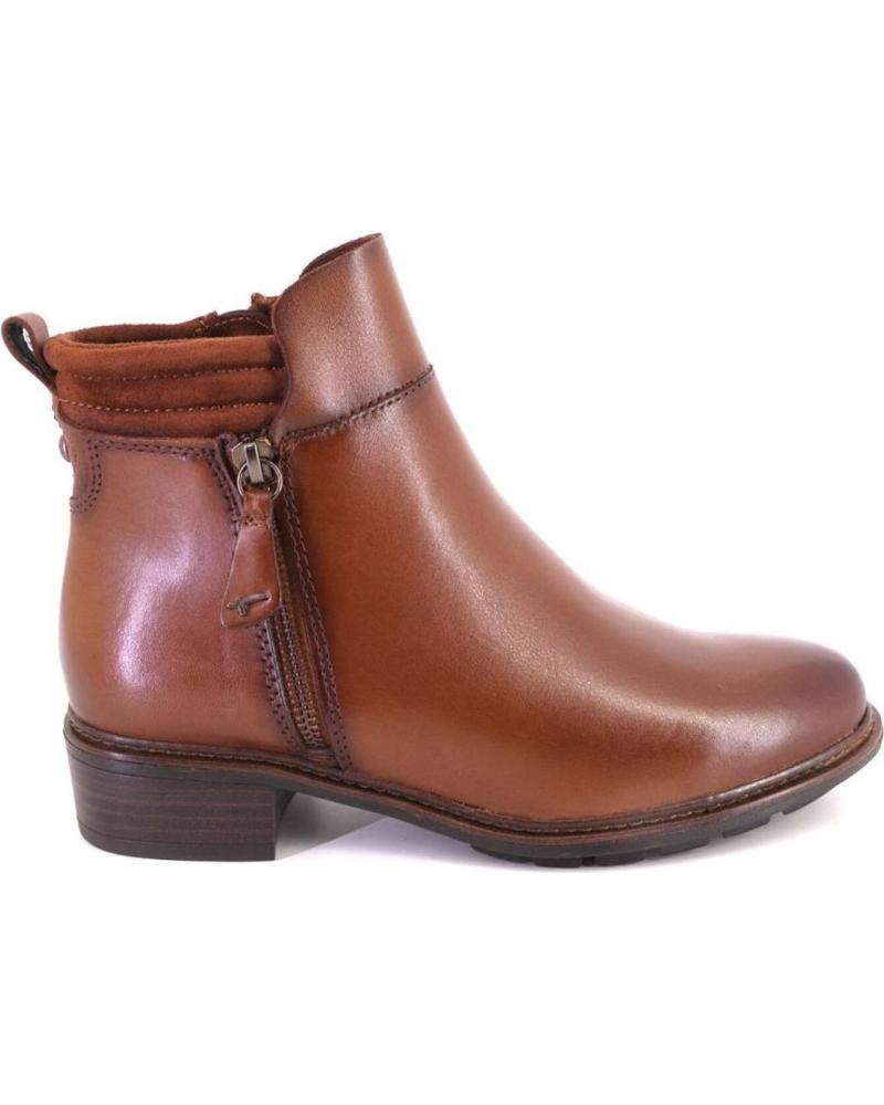 TAMARIS 25905 STIEFELETTEN AUS LEDER IN COGNAC MIT REISSVERSCHLUSS CUERO