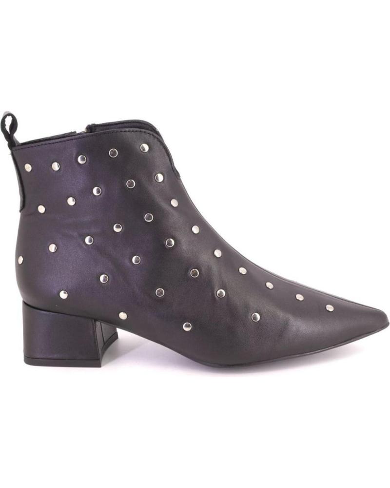 DESIREÉ RABAT5 SCHWARZE LEDER STIEFELETTEN MIT NIETEN NEGRO