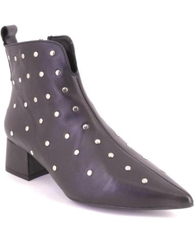 DESIREÉ RABAT5 SCHWARZE LEDER STIEFELETTEN MIT NIETEN NEGRO