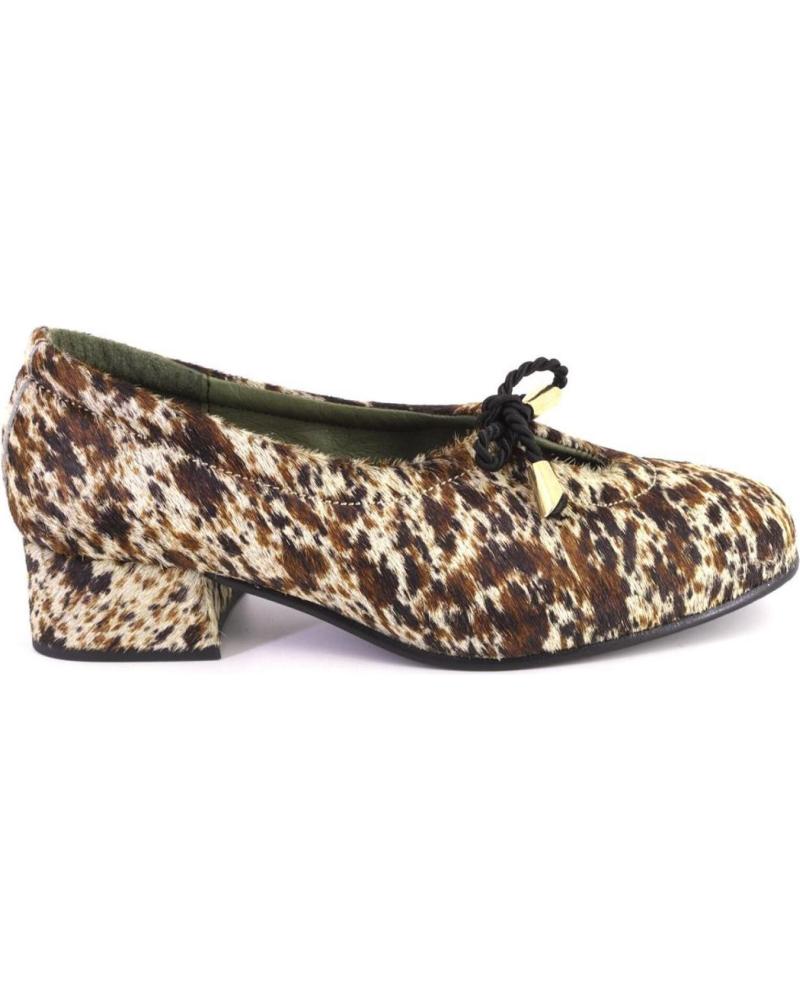 NIVAL LULU POTRO SCARPE IN PELLE MARRONE STAMPA ANIMALIER MARRON