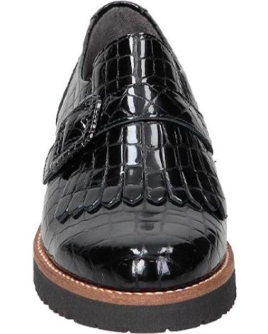 MOCASSINO PITILLOS 10772 IN VERNICE NERA CON FRANGE E TEXTURE COCCODRILLO NEGRO