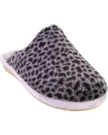 ZAPATILLAS DE CASA GARZON P200 392 ESTAMPADO ANIMAL NEGRO NEGRO