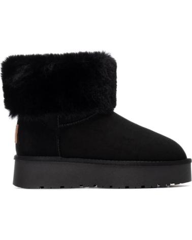 XTI FLAT ANKLE BOOTS 144719 BLACK WITH FUR DETAIL NEGRO