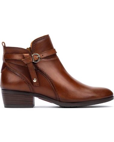 BOTINS PIKOLINOS DAROCA W1U-8901C1 EM COURO COR CONHAQUE COM DETALHES TRANÇADOS MARRóN