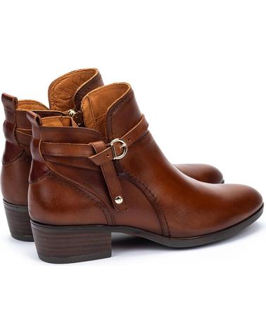 BOTINS PIKOLINOS DAROCA W1U-8901C1 EM COURO COR CONHAQUE COM DETALHES TRANÇADOS MARRóN