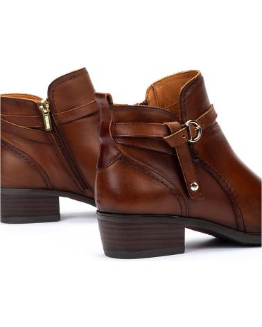 BOTINS PIKOLINOS DAROCA W1U-8901C1 EM COURO COR CONHAQUE COM DETALHES TRANÇADOS MARRóN