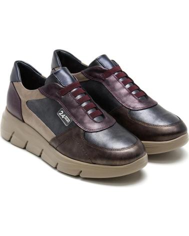 24 HORAS 24HRS ZAPATO DEPORTIVO DE PIEL PARA MUJER 26615 COLOR METALI MARRóN