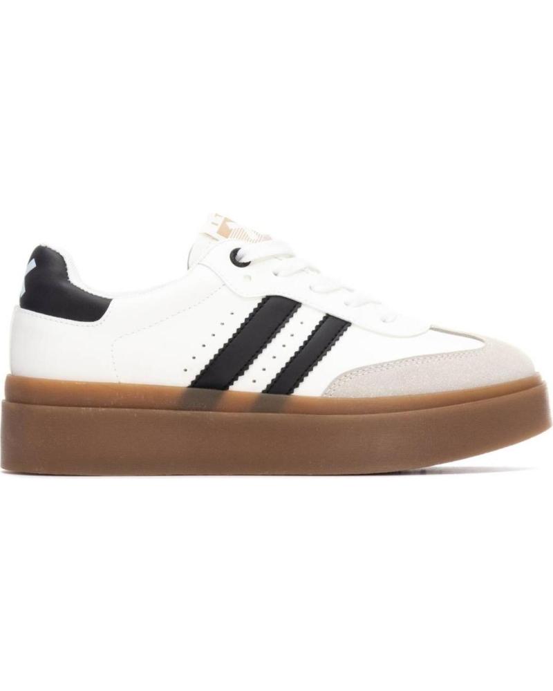 XTI BASIC 130492 WEISSE MIT SCHWARZEN STREIFEN UND KARAMELLSOHLE BLANCO