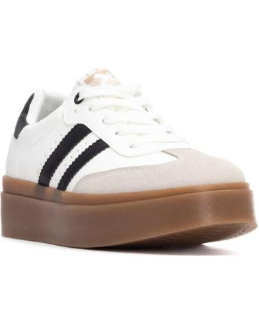 XTI BASIC 130492 WEISSE MIT SCHWARZEN STREIFEN UND KARAMELLSOHLE BLANCO