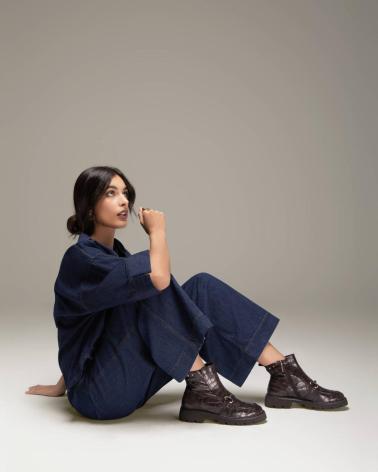 BOTTE CARMELA 162548 MARRON AVEC DÉTAIL MÉTALLIQUE MARRON