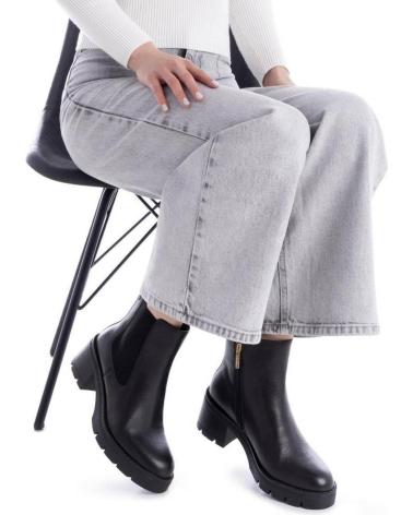 BOTTE CHELSEA CARMELA 162573 NOIRE AVEC TALON CRANTÉ NEGRO
