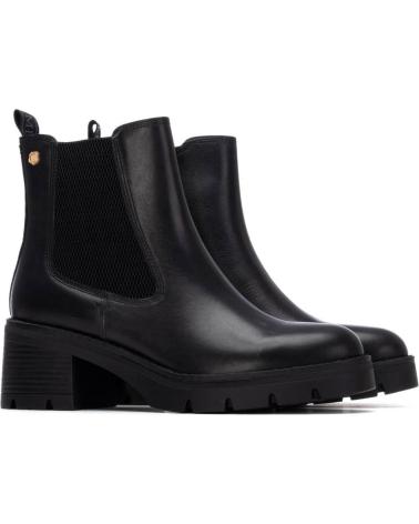 BOTTE CHELSEA CARMELA 162573 NOIRE AVEC TALON CRANTÉ NEGRO