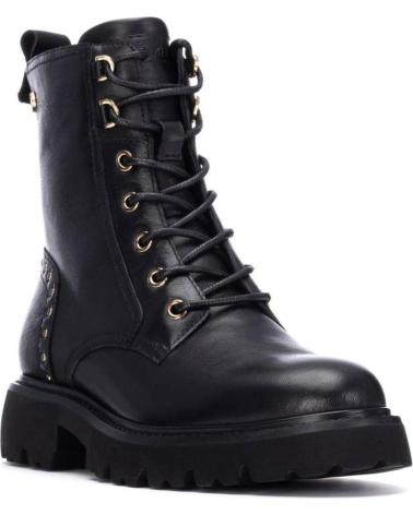 CARMELA 162690 - BOTÍN MILITAR NEGRO CON TACHUELAS Y CORDONES NEGRO