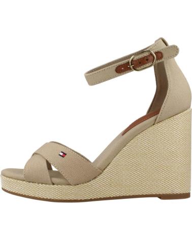 TOMMY HILFIGER FLAG HIGH WEDGE ESPADRILLE KEILSANDALEN BRAUN ACC