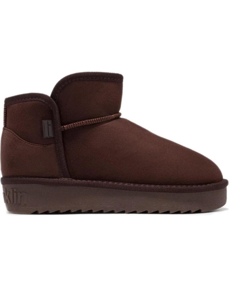 D. FRANKLIN BOTINES PLANOS DFSH370021 DE CUERO MARRÓN OSCURO MARRóN