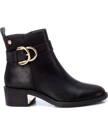 WOMEN'S ANKLE BOOT XTI 143103 BLACK WITH GOLD BUCKLE NEGRO