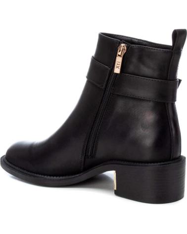 WOMEN'S ANKLE BOOT XTI 143103 BLACK WITH GOLD BUCKLE NEGRO