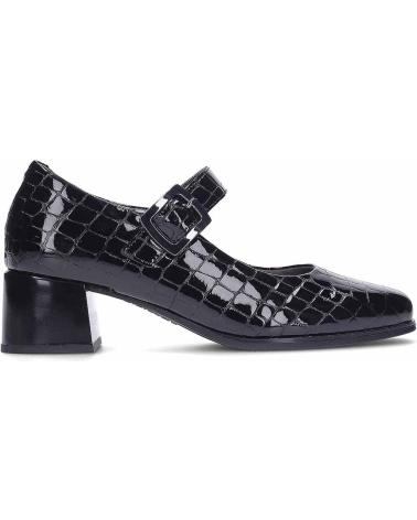 PITILLOS MARY JANE 10821 SCHWARZ KROKODIL-EFFEKT LEDER BLOCKABSATZ NEGRO