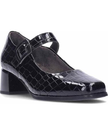 PITILLOS MARY JANE 10821 SCHWARZ KROKODIL-EFFEKT LEDER BLOCKABSATZ NEGRO