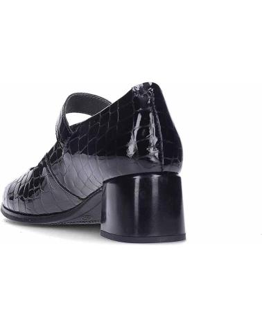 PITILLOS MARY JANE 10821 SCHWARZ KROKODIL-EFFEKT LEDER BLOCKABSATZ NEGRO